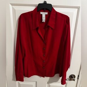 Sag Harbor Button Down Long Sleeve Blouse Deco Buttons Size 16 Petite
